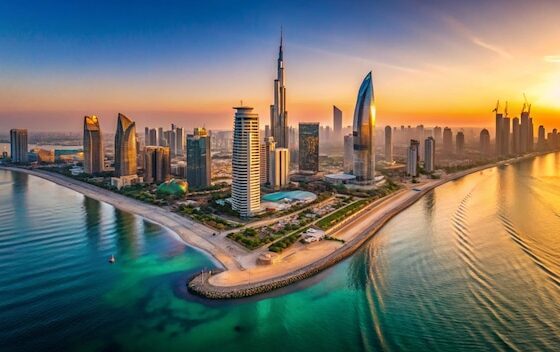 Spectacular fireworks illuminating Burj Khalifa during Dubai New Year celebrations with thousands of spectators watching